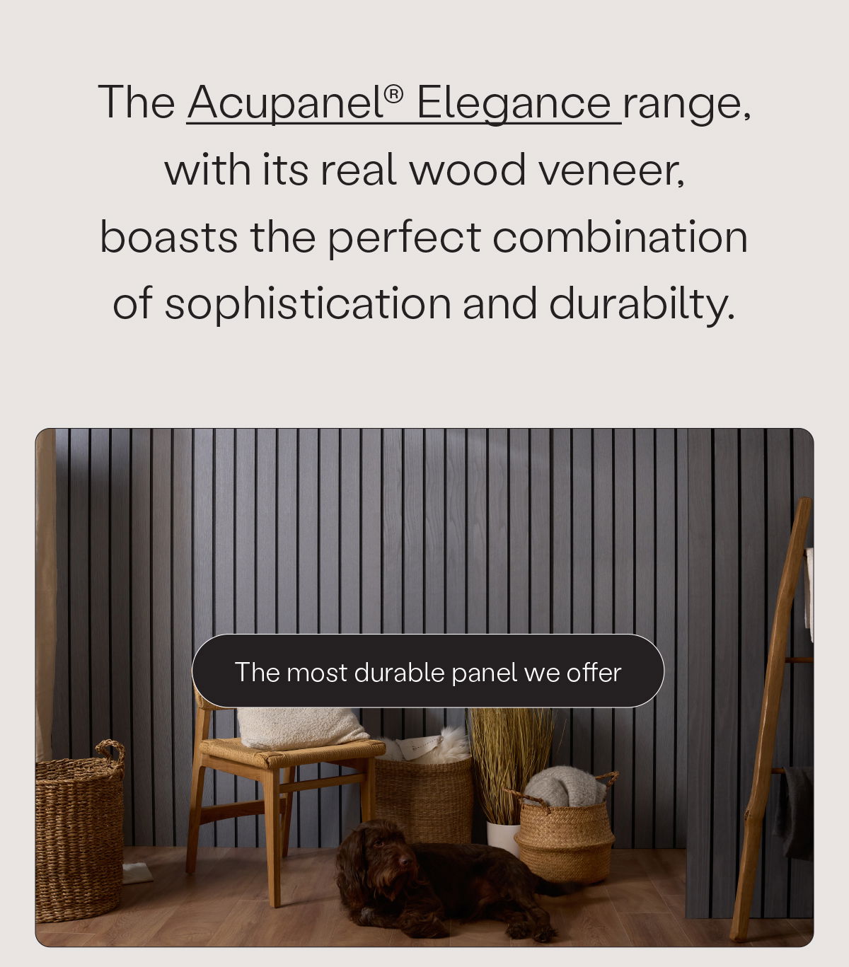 The Acupanel Elegance range features real wood veneers