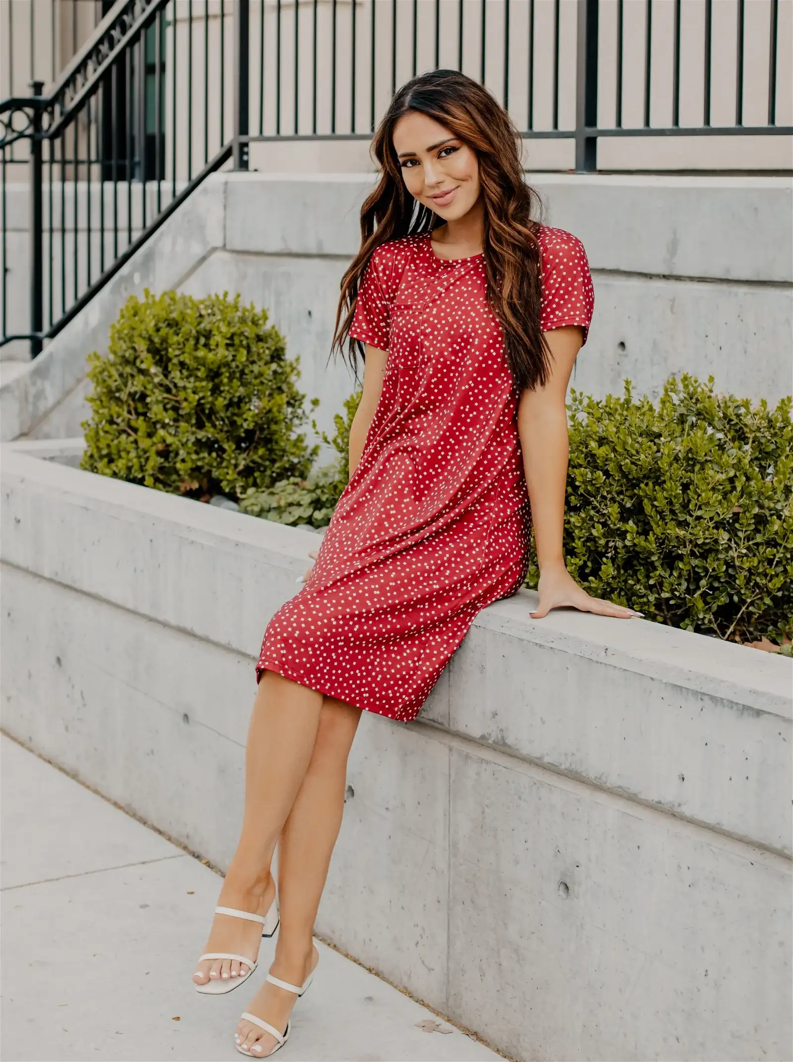 Polka Dot Pocket Tee Dress