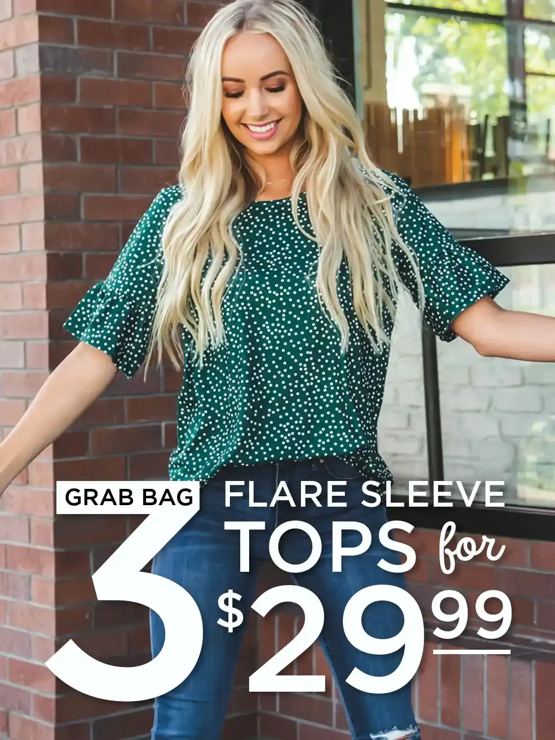 LIMITED STOCK - 3 Flare Sleeve Tops Grab Bag - 3 for \\$29.99