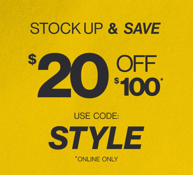 \\$20 OFF \\$100 Deal