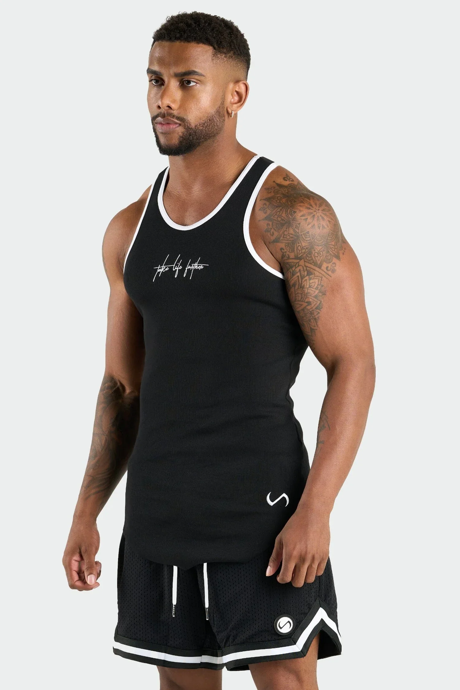 Image of Script Ribbed Relaxed Fit Tank