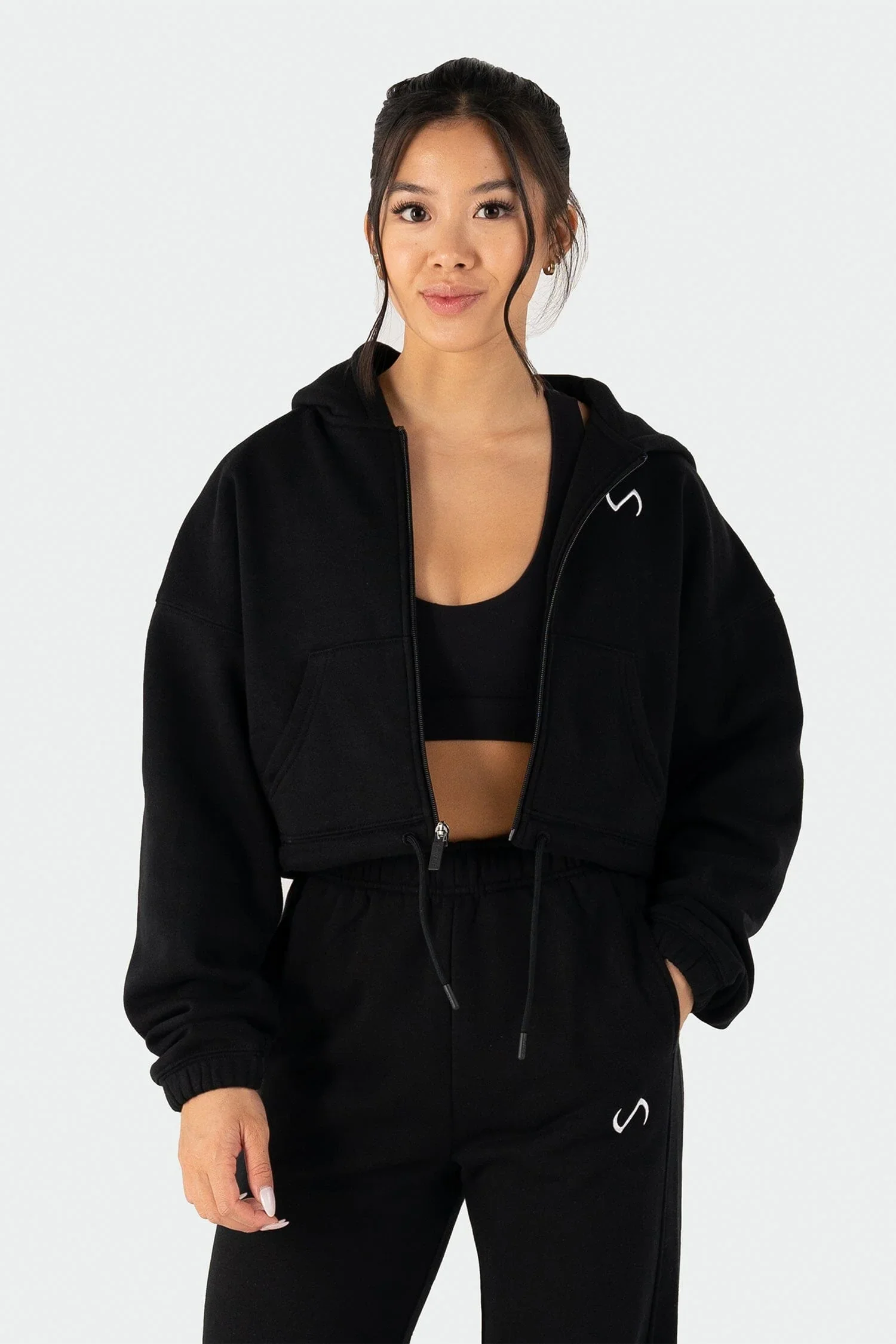 Image of Reset Cropped Zip-Up Hoodie