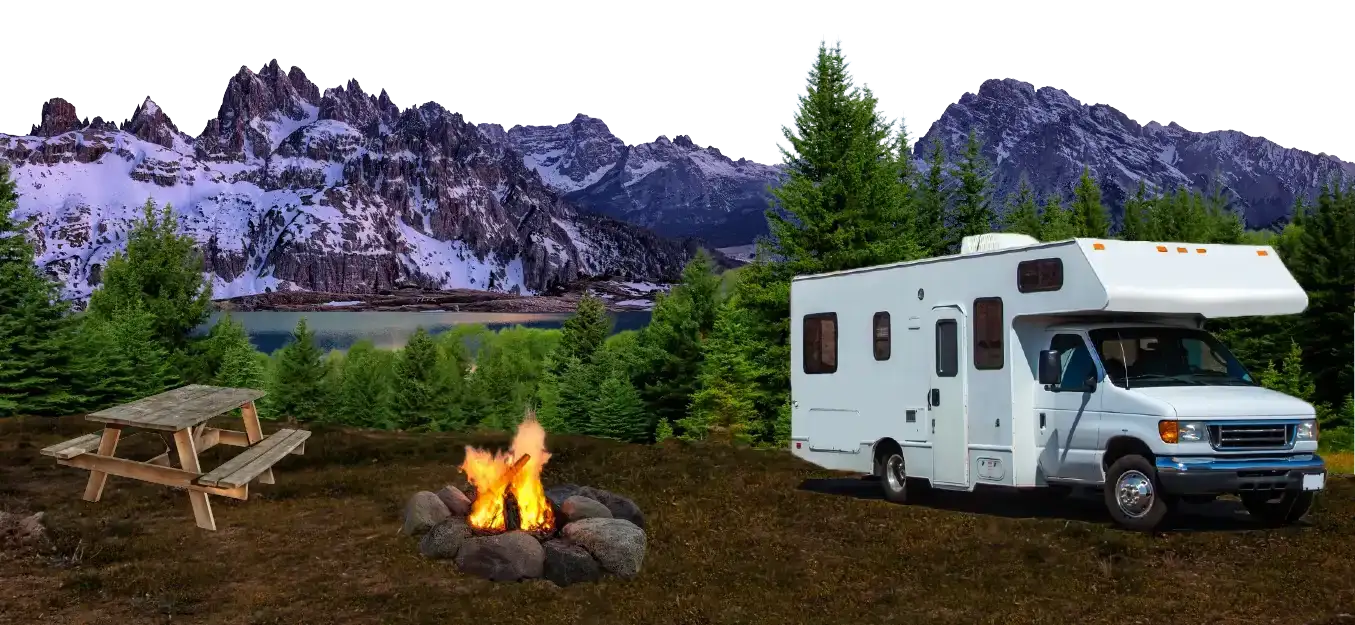 RV Campsite in the mountains