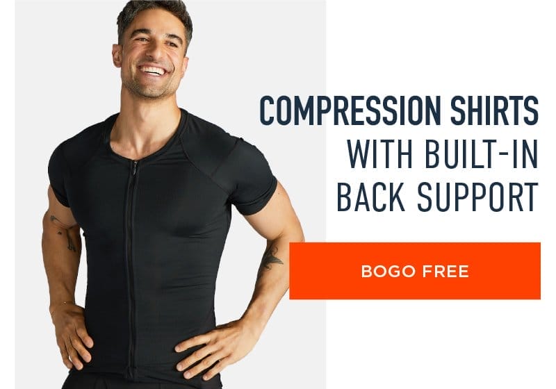 COMPRESSION SHIRTS WITH BUILT IN BACK SUPPORT BOGO FREE