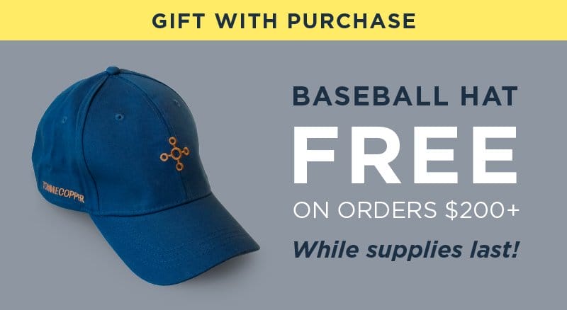 GIFT WITH PURCHASE! BASEBALL HAT FREE ON ORDER \\$200+ WHILE SUPPLIES LAST!