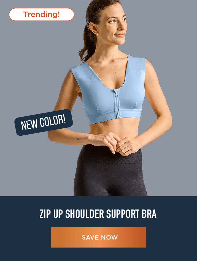 ZIP UP SHOULDER SUPPORT BRA SAVE NOW