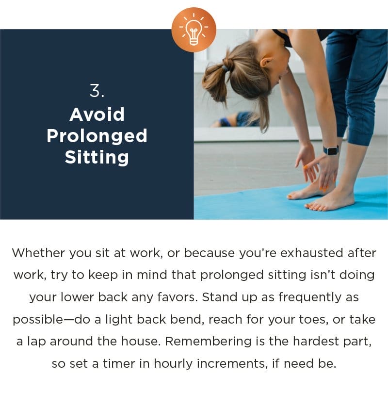 3. AVOID PROLONGED SITTING