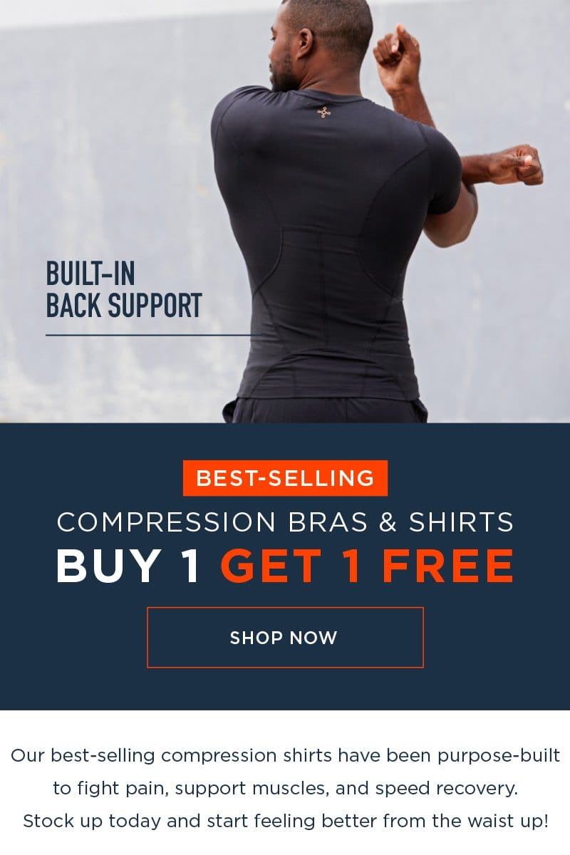 BEST SELLING COMPRESSION BRAS & SHIRTS BUY 1 GET 1 FREE SHOP NOW