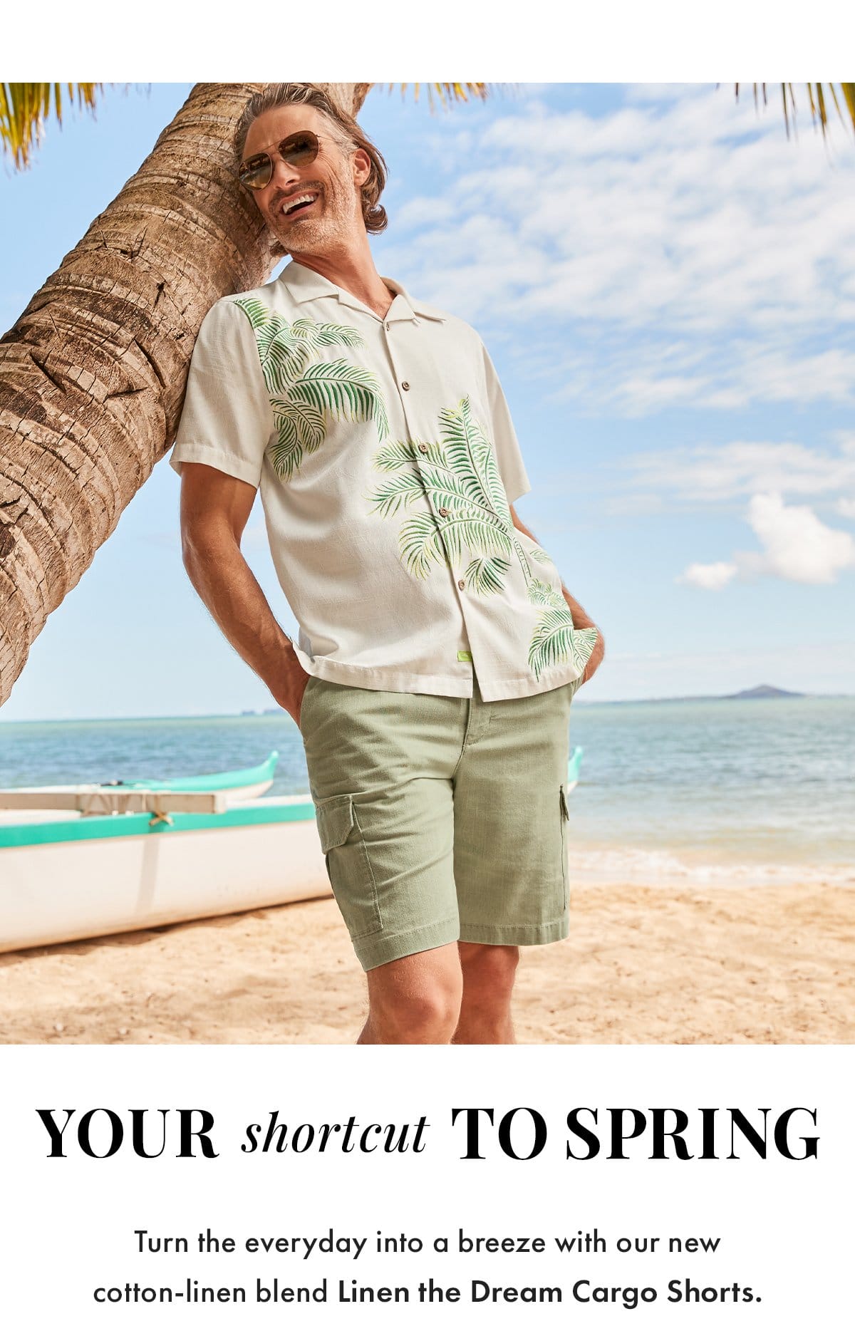 Your shortcut to spring. Turn the everyday into a breeze with our new cotton-linen blend Linen the Dream Cargo Shorts.