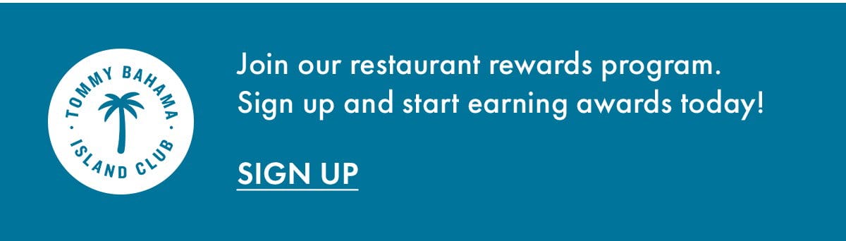 Join our restaurant rewards program. Sign up and start earning awards today! Sign up.