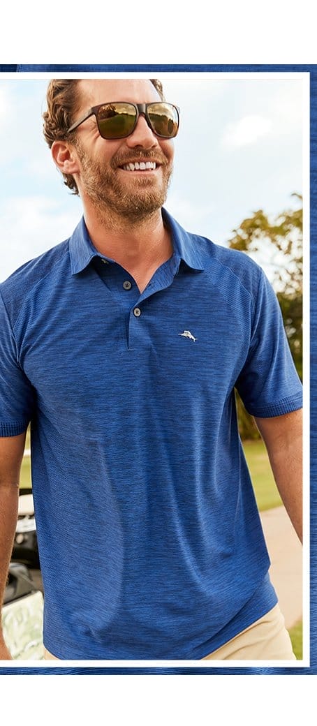 Golf Day? No Sweat. Shop Performance Polos