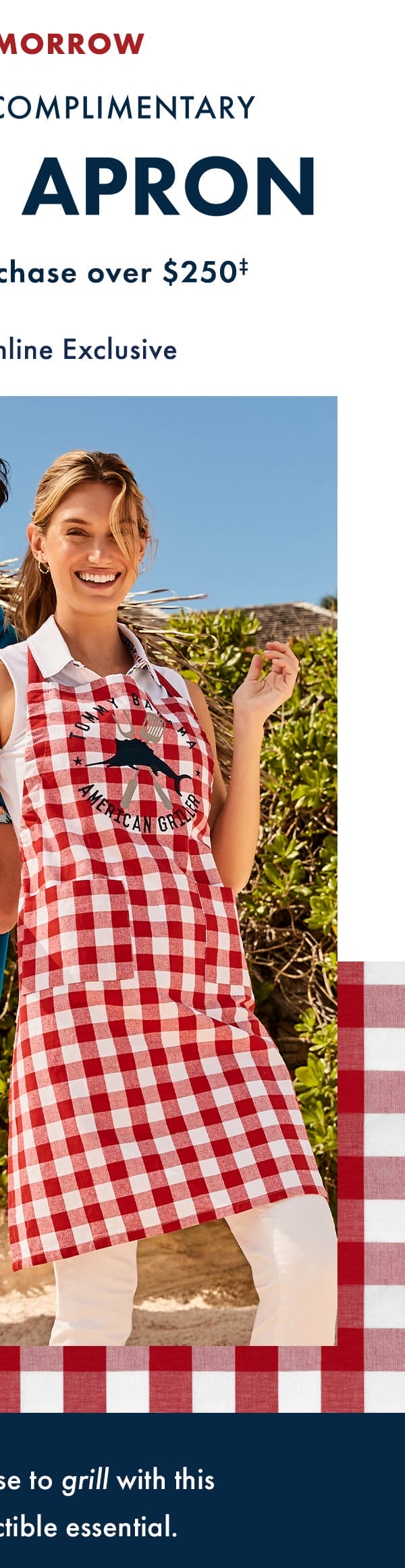 Ends Tomorrow! Collect your complimentary griller apron gift with any purchase over \\$250. July 4-7th | Online Exclusive. Renew your license to grill with this season's collectible essential.