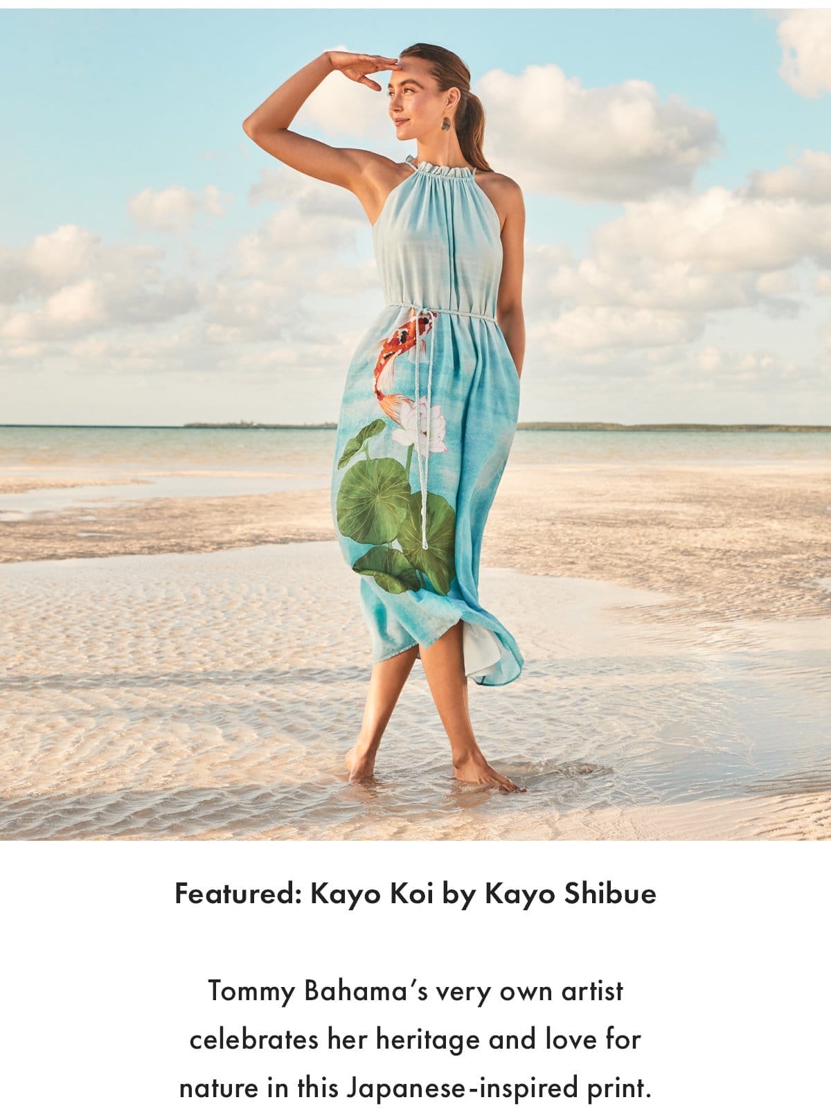 Featured: Kayo Koi by Kayo Shibue. Tommy Bahama's very own artist celebrates her heritage and love for nature in this Japanese-inspired print.