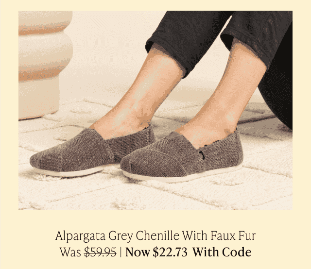 Alpargata Grey Chenille With Faux Fur