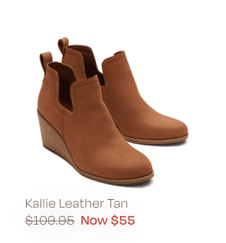 Kallie Tan Leather Wedge Boot