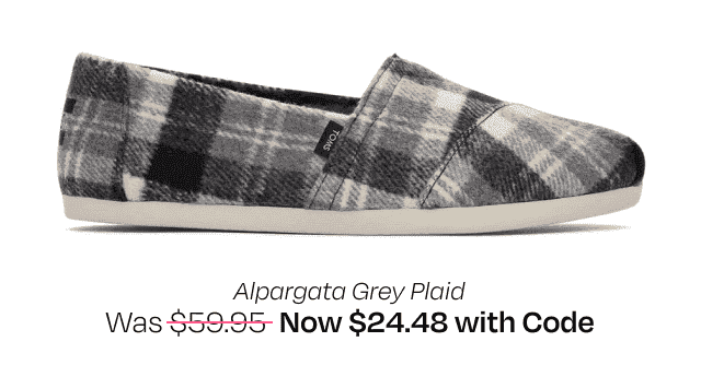 Alpargata Grey Plaid With Faux Fur