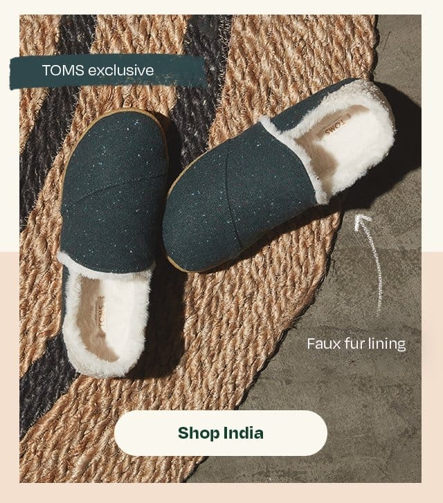 India Green Faux Fur Slipper
