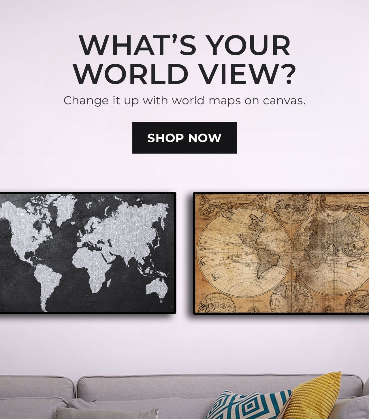World Maps on Canvas | SHOP NOW