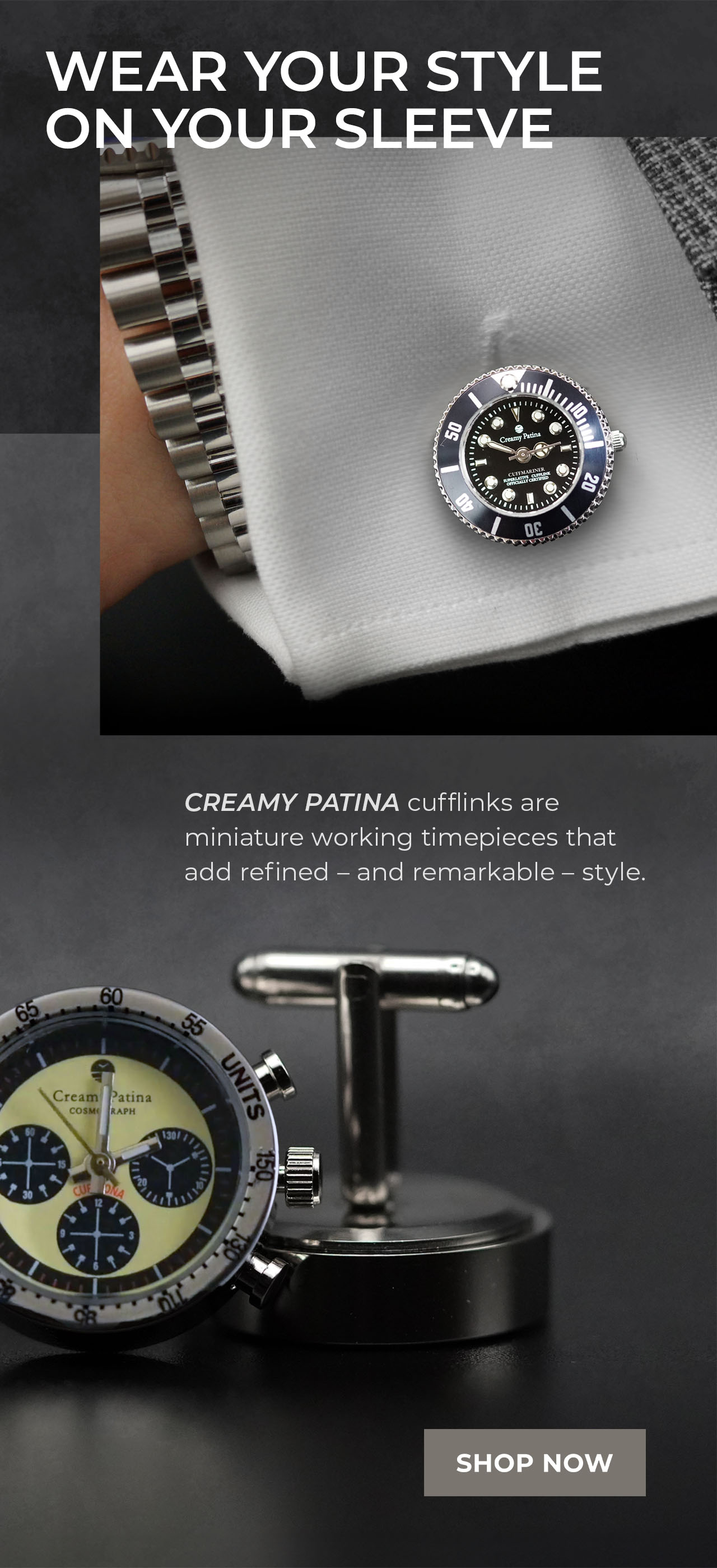 Creamy Patina Cufflinks | SHOP NOW