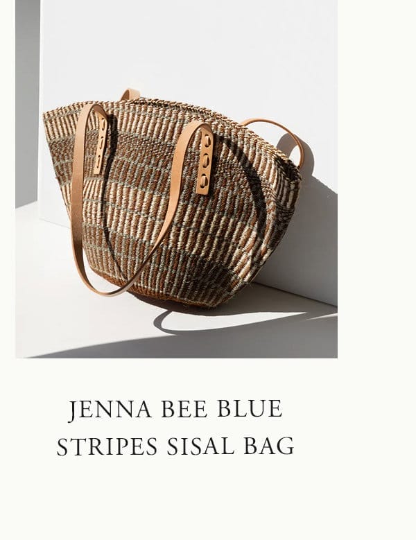 Jenna Bee Blue Stripes Sisal Bag