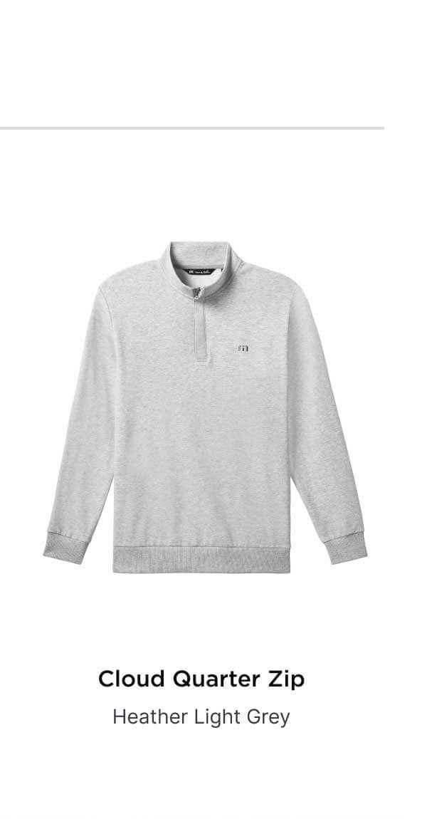 Cloud Quarter Zip Heather Light Grey