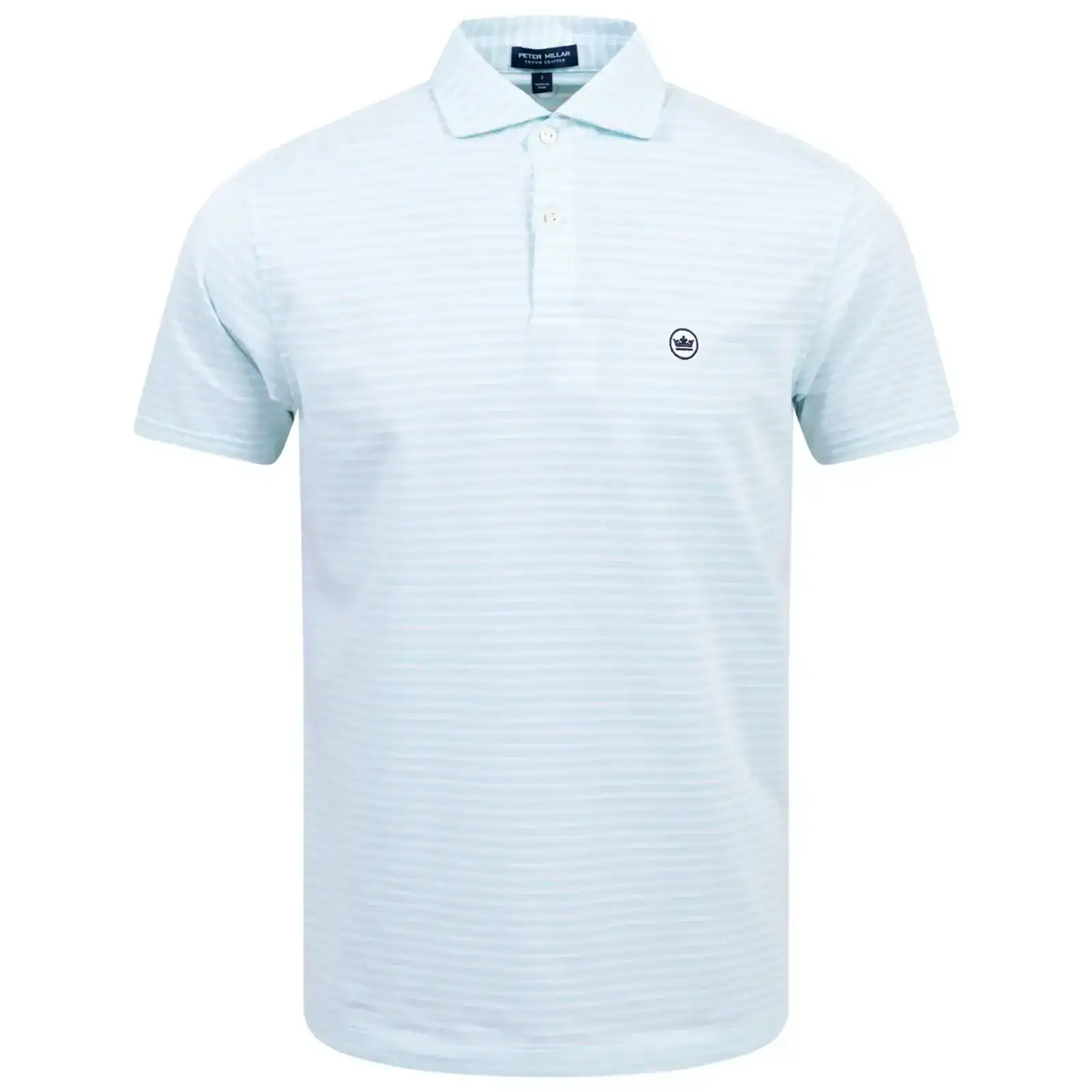 Image of Albatross Tailored Fit Cotton Pique Polo Iced Aqua Blue - SS24