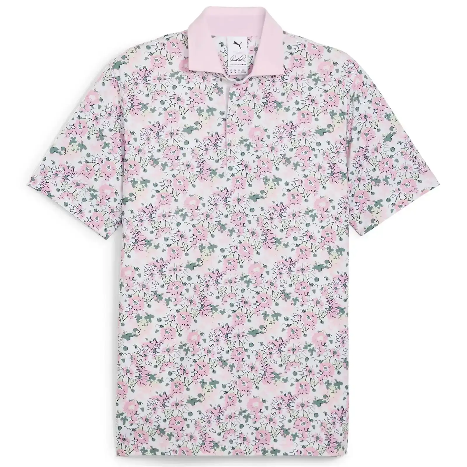 Image of x AP Floral Polo White/Pink - SS24