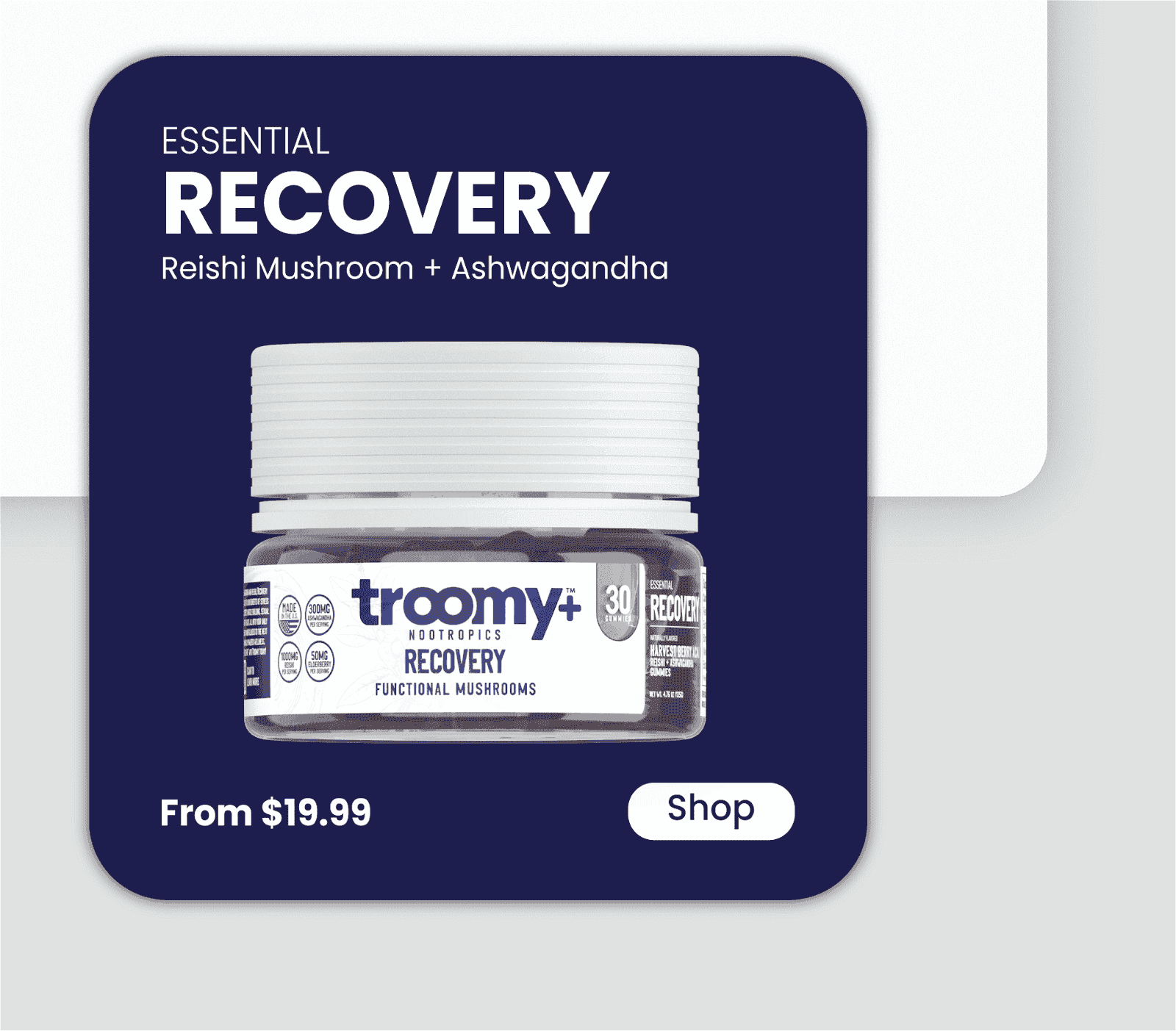 Recovery Gummies- Ashwagandha Support - Troomy Nootropics