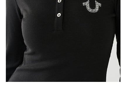 SHOP CRYSTAL HORSESHOE LOGO HENLEY SHIRT