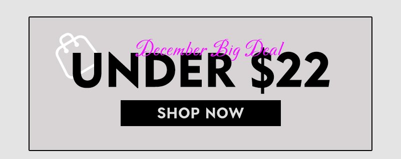 December Big Deal under \\$22