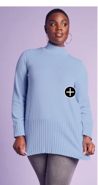 Long Sleeve Mock Turtleneck Ribbed Knit Sweater