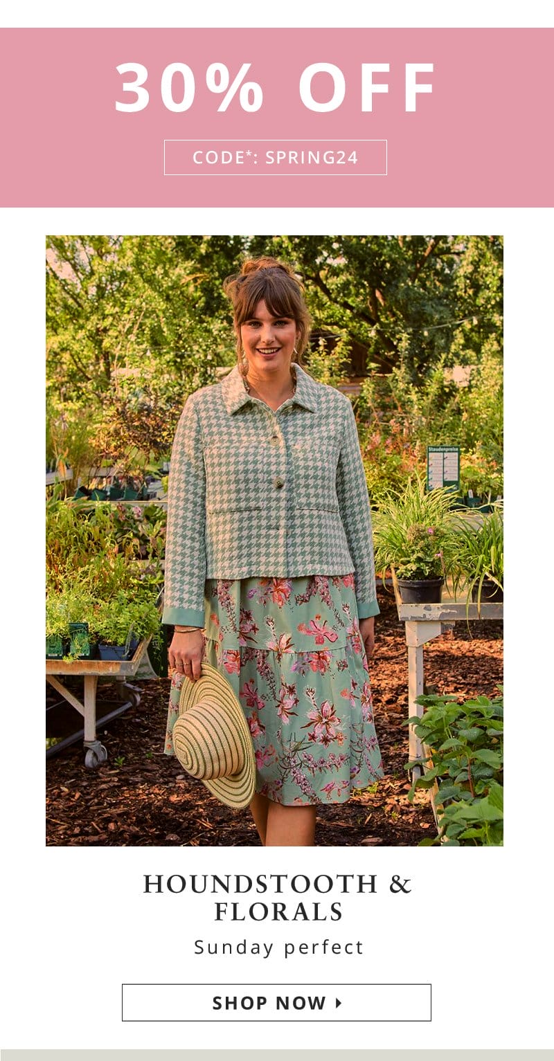 Houndstooth & florals. Sunday perfect.