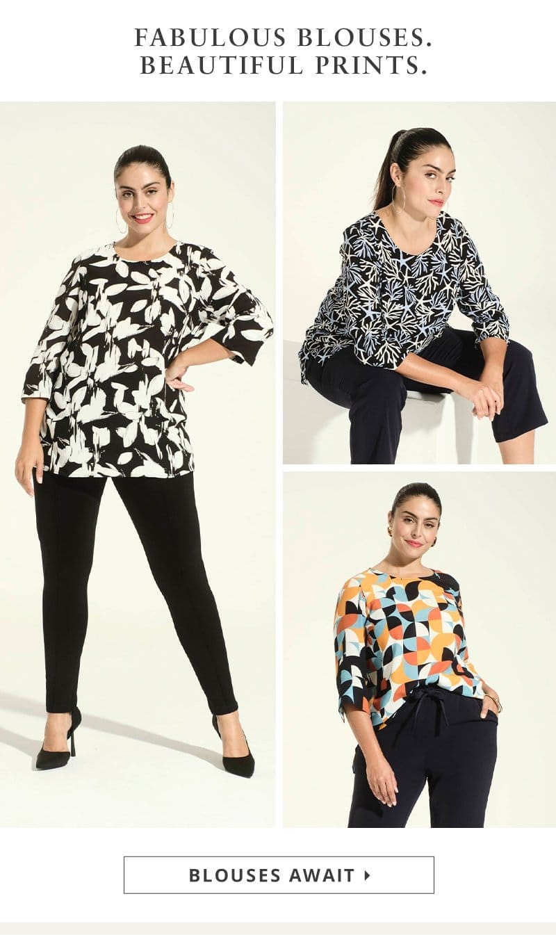 Fabulous blouses. Beautiful prints.