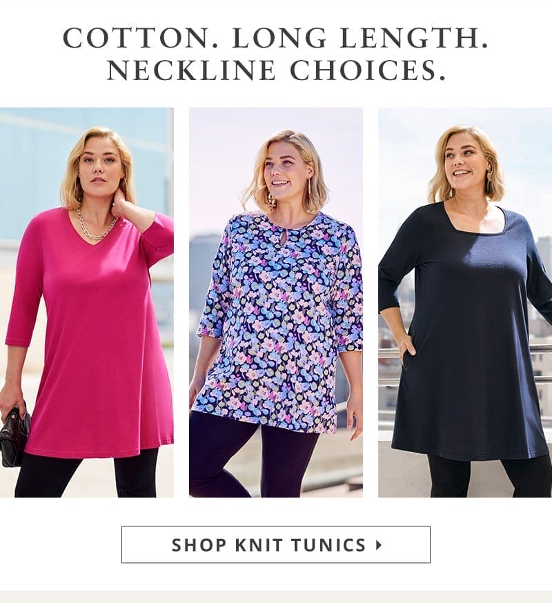 Cotton. Long length. Neckline choices.