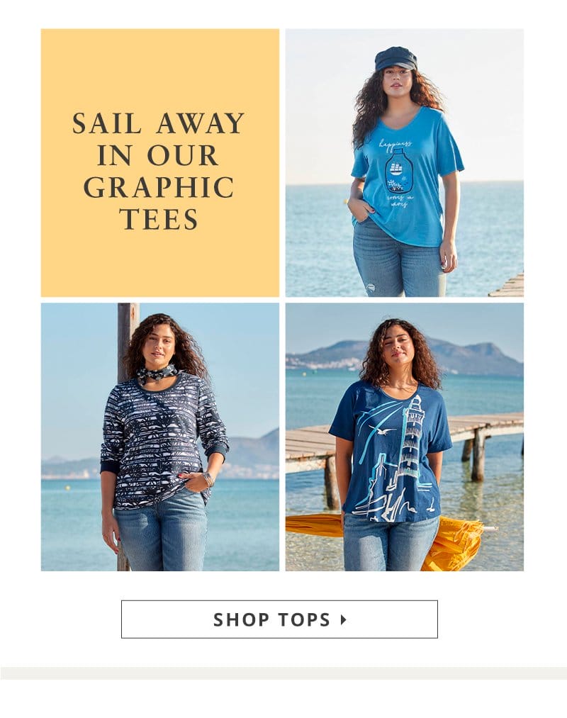 Sail away in our graphic tees