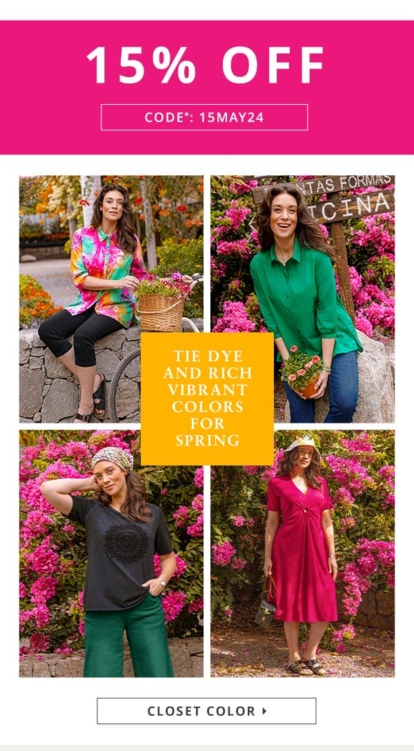 Tie dye and rich vibrant colors for spring.
