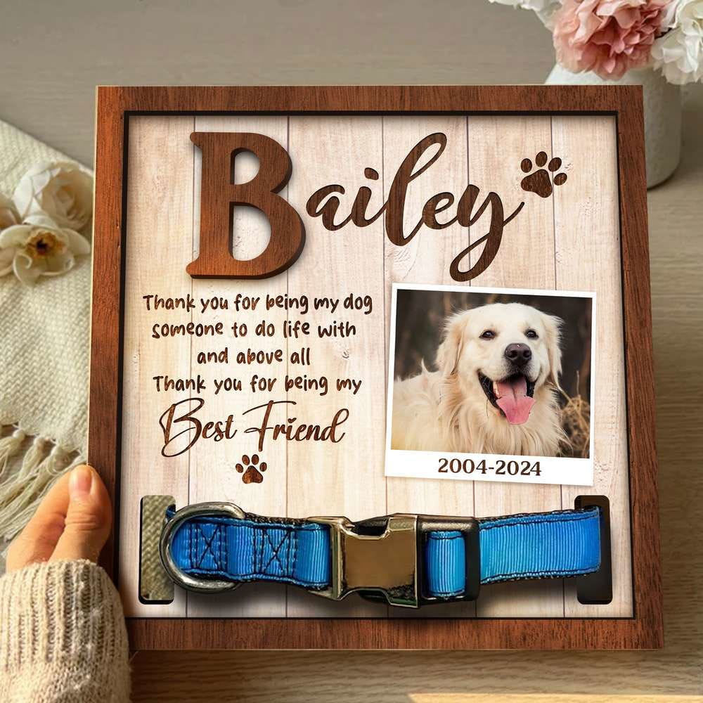 Image of Thank You For Being My Best Friend Pet Collar Frame