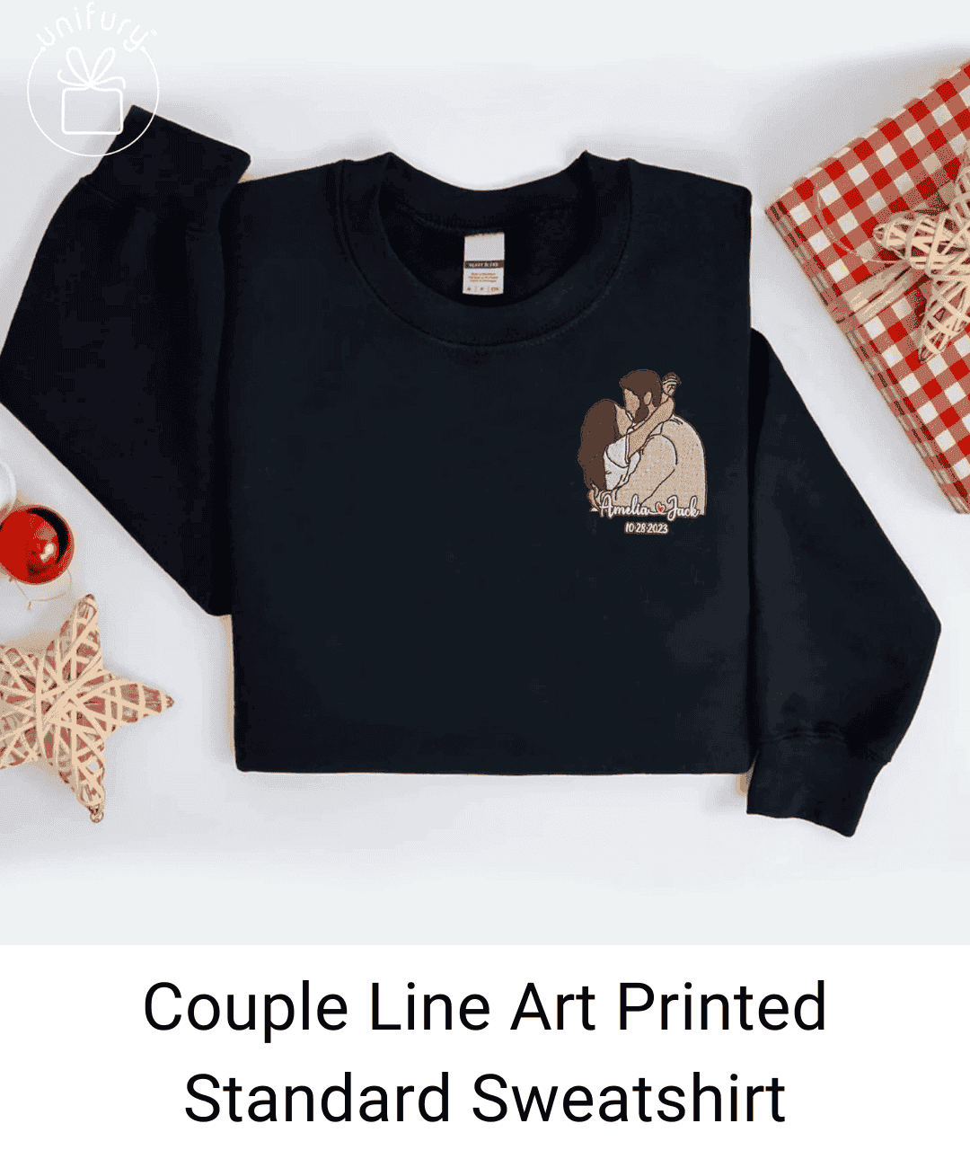 Couple Line Art Printed Standard Sweatshirt