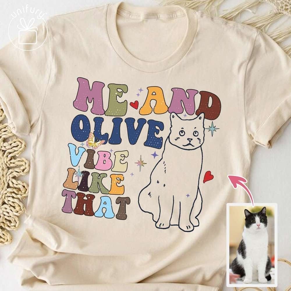 Image of Vibe Like That Ugly Art Line T-shirt For Cat Lovers