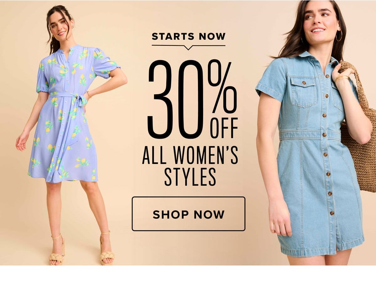 30% Off All Women's Styles