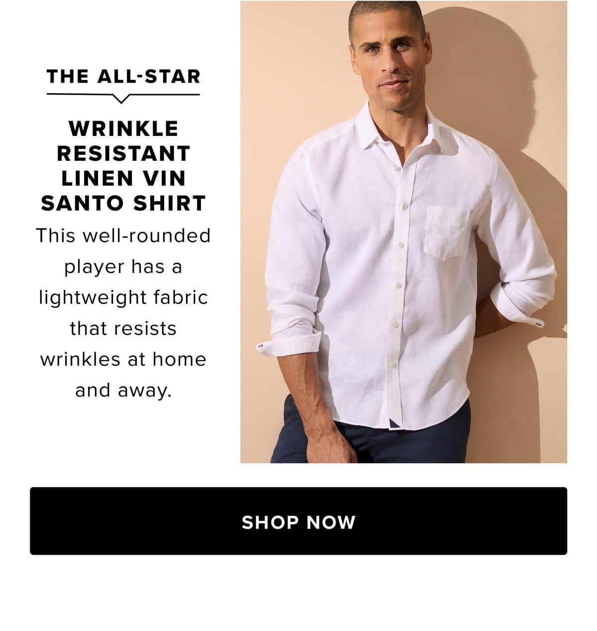 Shop The All-Star: Wrinkle Resistant Linen Vin Santo Shirt