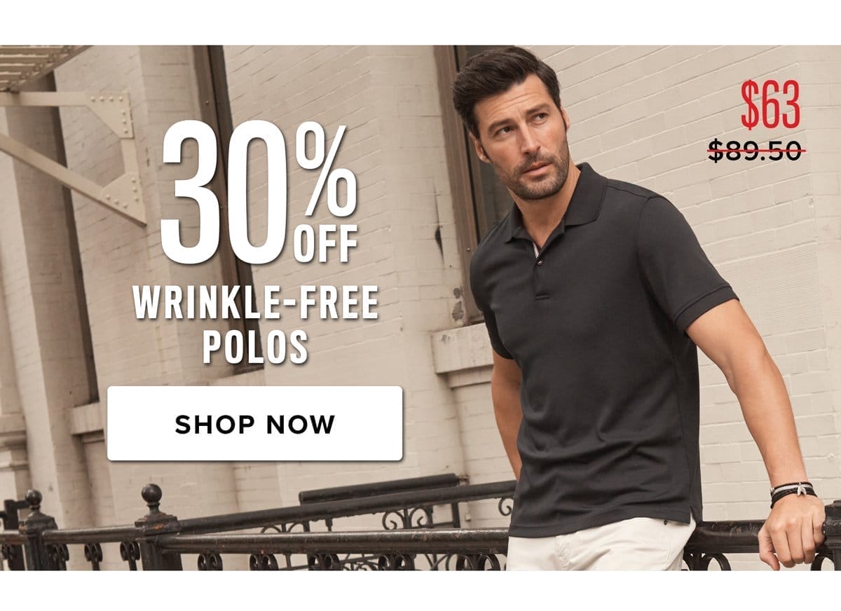 Shop 30% Off Wrinkle-Free Polos