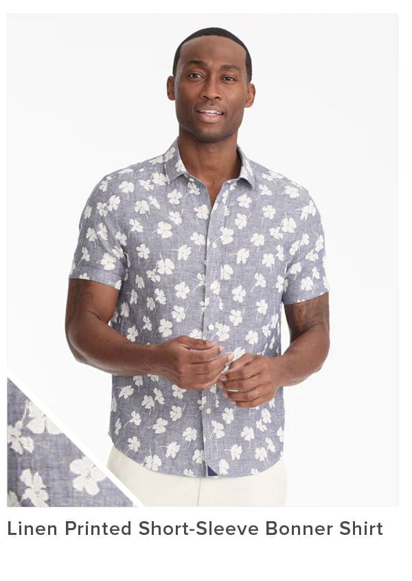 Linen Printed SS Bonner Shirt