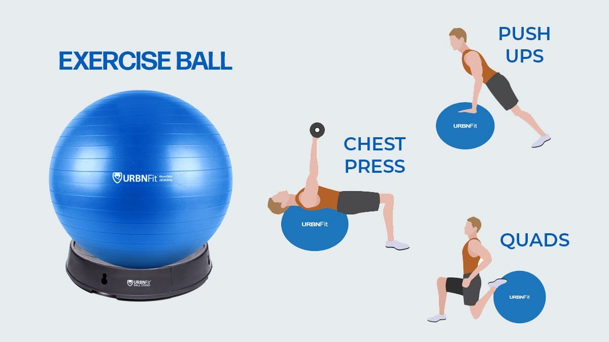 Exercise Ball Guide - Chest press, quads, push ups