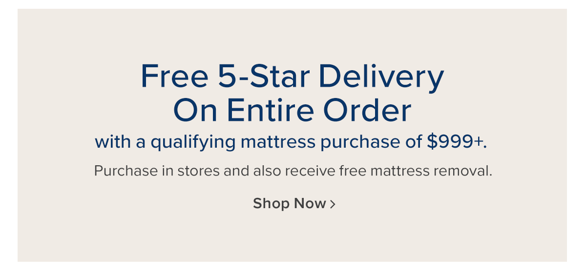Free Delivery with mattress purchase of \\$999+