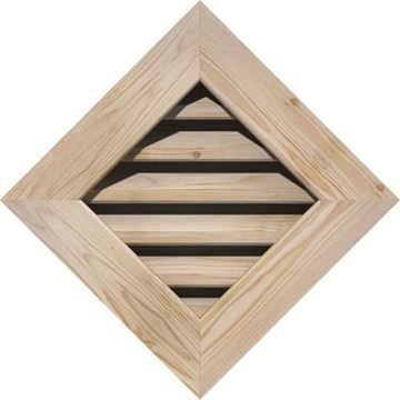 Restorers Architectural Diamond Pine Flat Trim Frame Gable Vent