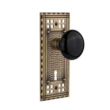 Nostalgic Warehouse Craftsman Keyhole Door Set - Black Porcelain