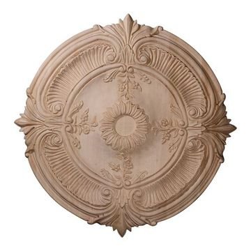 Restorers Architectural 16 Inch Acanthus Leaf Wooden Ceiling Medallion