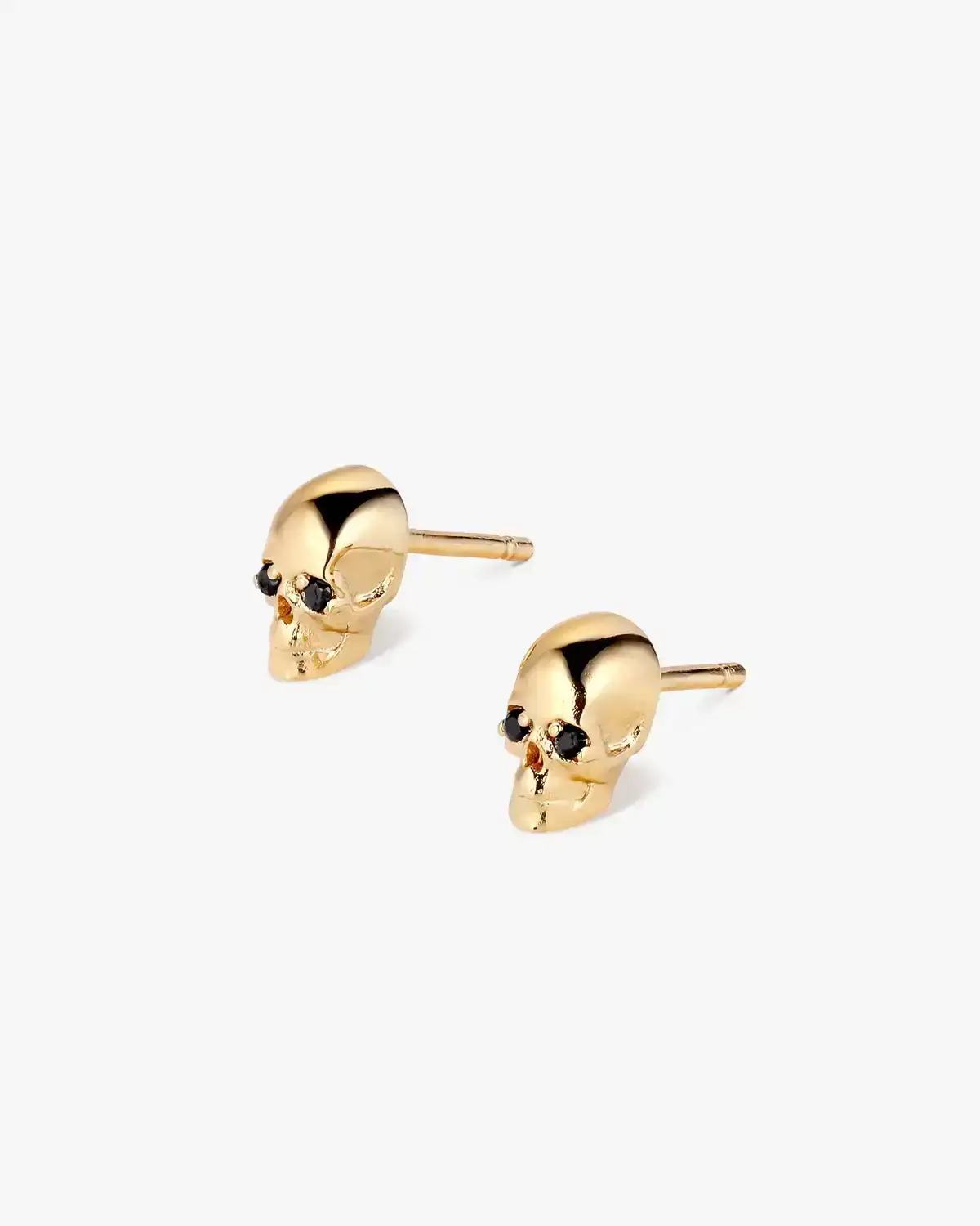 Image of Black Eyes Skull Stud Earrings