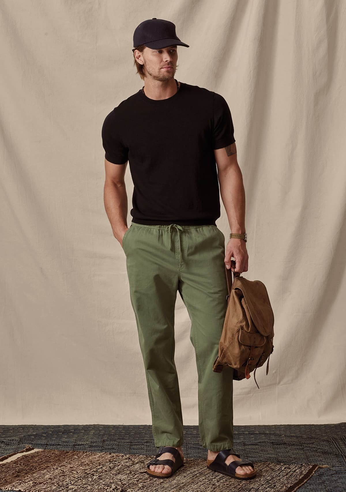 Model wearing the Dexter Crew and Branson Pant